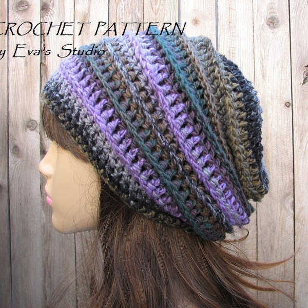 Crochet Hat Pattern- Slouchy  Hat, Crochet Pattern PDF,Easy, Great for Beginners,  Pattern No. 33