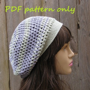 Crochet Pattern Slouchy Spring Hat, Crochet Pattern PDF, Pattern No. 44 image 1