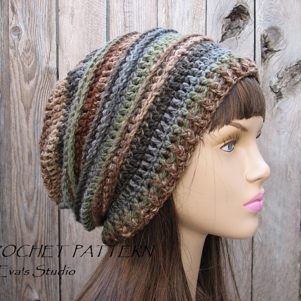 Crochet Hat - Slouchy  Hat, Crochet Pattern PDF,Easy, Pattern No. 30