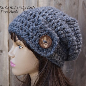 Crochet Hat - Slouchy  Hat, Crochet Pattern PDF,Easy, Pattern No. 74