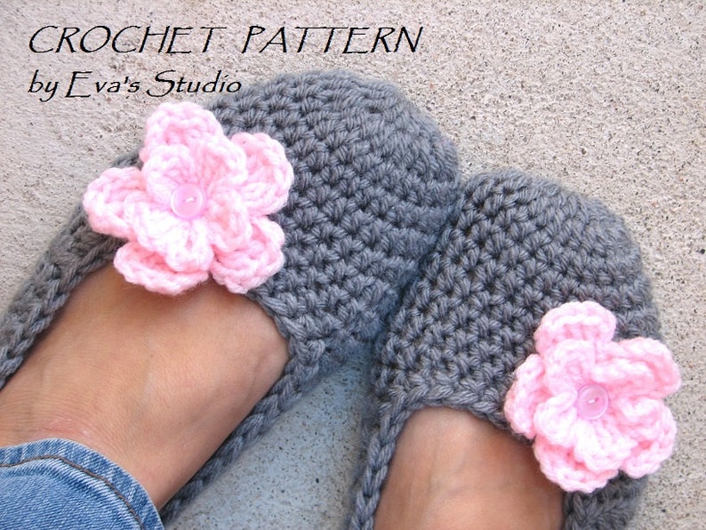 Crochet Pattern, Adult Slippers, Easy, Great for Beginners, Shoes Crochet Pattern Slippers, Pattern No. 7 image 2