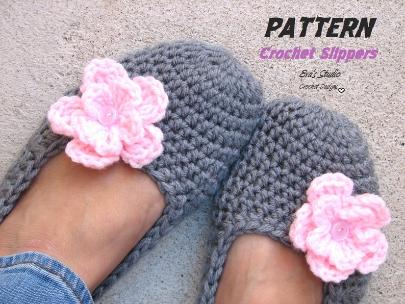 Adult Slippers Crochet Pattern Pdfeasy Great for Beginners - Etsy