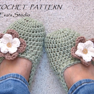 Crochet Pattern, Adult Slippers, Easy, Great for Beginners, Shoes Crochet Pattern Slippers, Pattern No. 7 image 1