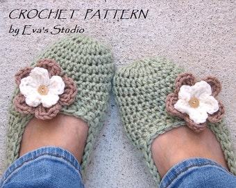 Crochet Pattern, Adult Slippers, Easy, Great for Beginners, Shoes Crochet Pattern Slippers, Pattern No. 7