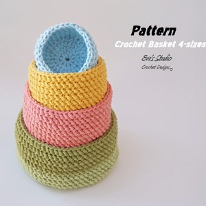 Crochet basket - 4 sizes, crochet pattern, easy, Crochet Pattern PDF, Great for Beginners, Pattern No. 91