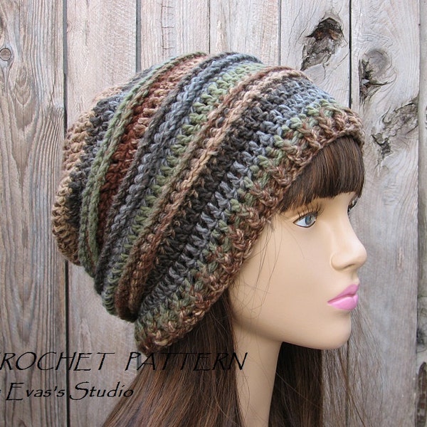 CROCHET PATTERN - Slouchy  Hat, Crochet Pattern PDF,Easy, Pattern No. 30