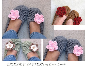 Crochet Pattern, Adult Slippers, Easy, Great for Beginners, Shoes Crochet Pattern Slippers, Pattern No. 7
