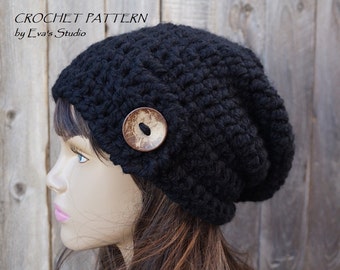 Crochet Hat - Slouchy  Hat, Crochet Pattern PDF,Easy, Pattern No. 74