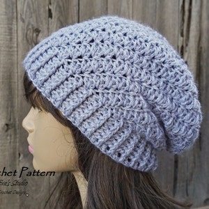 Crochet Hat Slouchy Hat, Crochet Pattern PDF,Easy, Pattern No. 80 image 5