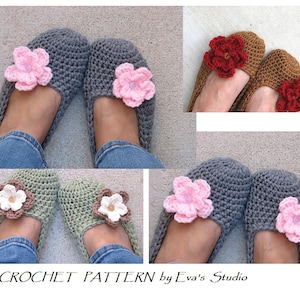 Crochet Pattern, Adult Slippers, Easy, Great for Beginners, Shoes Crochet Pattern Slippers,  Pattern No. 7