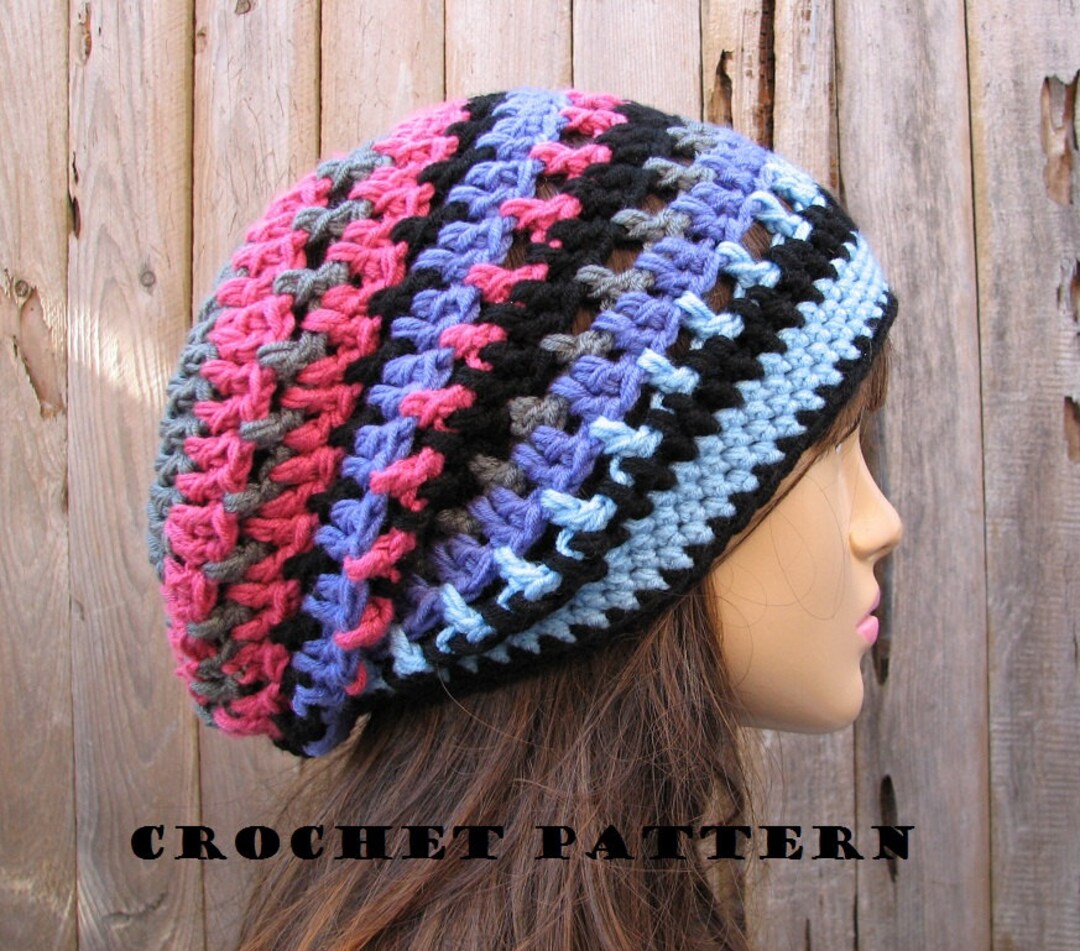 Crochet Hat Pattern - Slouchy Hat, Crochet Pattern Pdf,easy, Great for ...