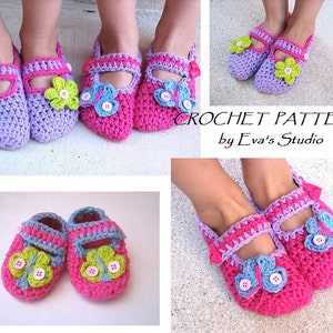 Childrens Slippers, Mary Jane  Slippers, Crochet Pattern PDF,Easy, Great for Beginners, Shoes Crochet Pattern Slippers,Pattern No. 3