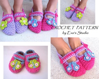 Pantuflas infantiles, Pantuflas Mary Jane, Patrón de ganchillo en PDF, Fácil, Ideal para principiantes, Patrón de ganchillo para zapatillas, Patrón n.º 3