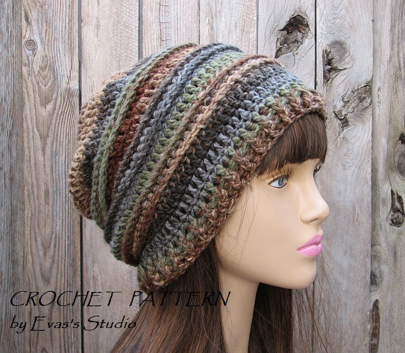 Crochet Hat Slouchy Hat, Crochet Pattern PDF,Easy, Pattern No. 30 image 1