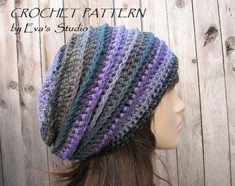 CROCHET PATTERN - Slouchy  Hat, Crochet Pattern PDF,Easy, Great for Beginners,  Pattern No. 33