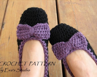 Pantuflas para Adultos Patrón de Ganchillo PDF,Fácil, Ideal para Principiantes, Zapatos Patrón Pantuflas a Crochet, Patrón No. 12