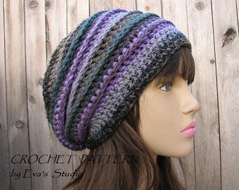 CROCHET PATTERN - Slouchy  Hat, Crochet Pattern PDF,Easy, Great for Beginners,  Pattern No. 33