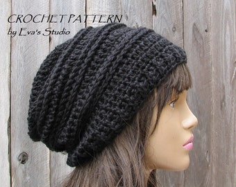Häkelmütze - Slouchy Hat, Häkelanleitung PDF, Easy, Muster Nr. 30