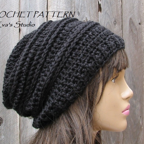 Crochet Hat - Slouchy  Hat, Crochet Pattern PDF,Easy, Pattern No. 30
