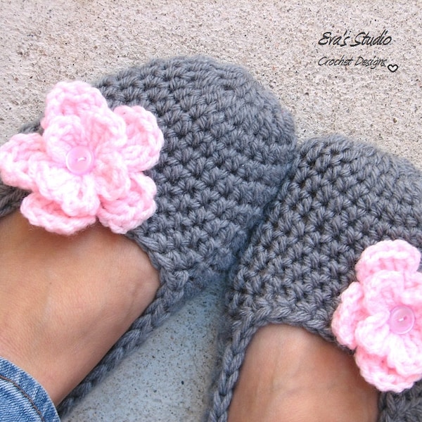 Non Slip, Extra Thick, Crochet Women Slippers , Accessories, Adult Crochet Slippers, Home Shoes, Crochet Women Slippers