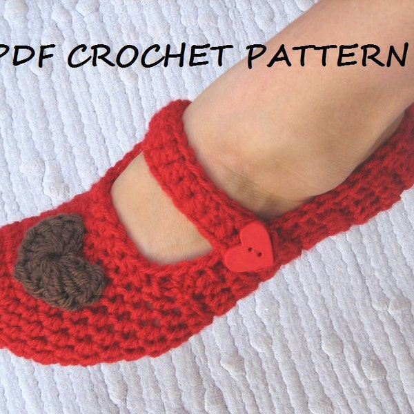 Mary Jane Slippers Crochet Pattern PDF,Easy, Great for Beginners, Shoes Crochet Pattern Slippers, Pattern No. 22