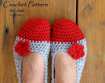 Patrón de pantuflas para adultos (PDF), fácil, ideal para principiantes, patrón de pantuflas para zapatos, patrón n.° 18