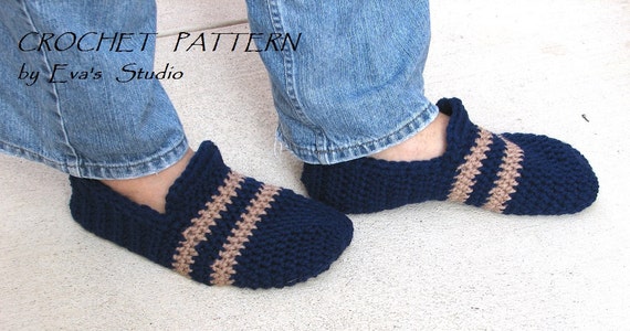 Easy crochet mens slippers deals