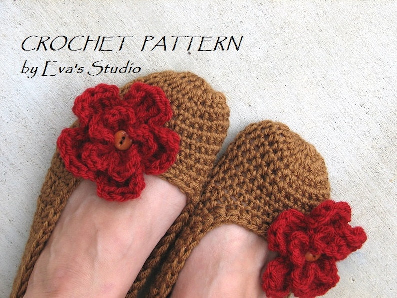 Crochet Pattern, Adult Slippers, Easy, Great for Beginners, Shoes Crochet Pattern Slippers, Pattern No. 7 image 4