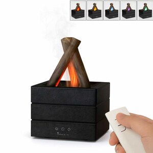 Flame Effect Essential Oil Diffuser, Mini Aroma Humidifier with LED Fire Light, Ultrasonic Mist Air Diffuser for Bedroom, Relaxation Decor