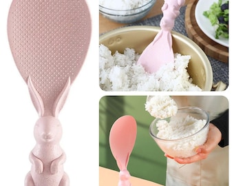 Joli lapin palette de riz sur pied cuillère à riz antiadhésive serveur de riz ustensile de cuisine Kawaii outil de cuisine cadeau