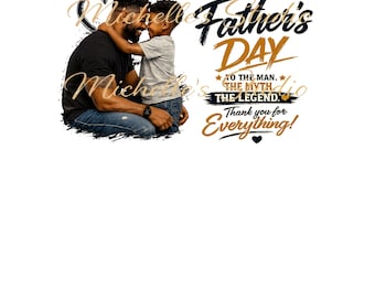 Feliz Día del Padre PNG / Diseño de Abrazo entre Padre e Hijo Afroamericanos (Descarga Digital)