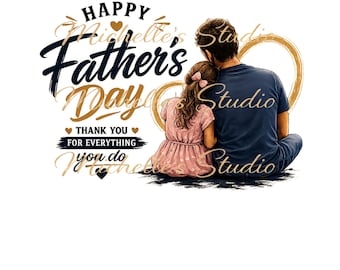 Imagen PNG de un padre y su hijo al atardecer junto al lago / Diseño de sublimación para el Día del Padre (Descarga digital)