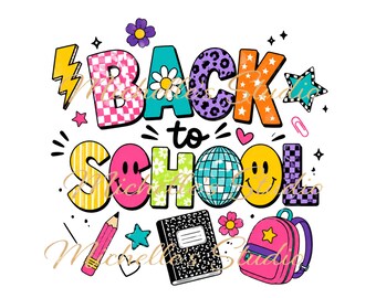 Back to school PNG, retro school PNG, cute teacher PNG, First Day of School sublimation design, dtf transfer,