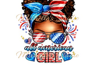 Imagen PNG de una niña patriótica de ojos azules, diseño de sublimación del 4 de julio, descarga de gráficos para camisetas de EE. UU.