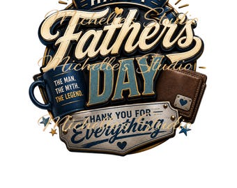 Feliz Día del Padre PNG / Diseño de Agradecimiento a Papá (Descarga Digital)