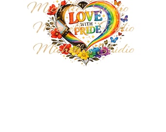 Bolso de mano con diseño floral y corazón arcoíris "Love With Pride" / Bolso de compras de lona LGBTQ