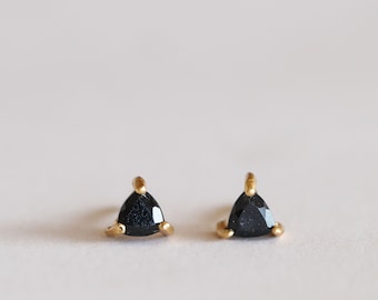 Mini Energy Gem - Black Tourmaline - JaxKelly 18K Gold-plated Jewelry - Hypoallergenic Stud Earrings