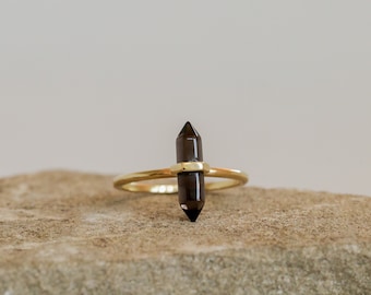 Smoky Quartz Point Ring