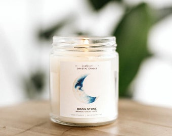 Moonstone Crystal Candle