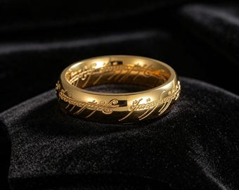 Gold Engraved Ring, Unisex Timeless Design, Symbolic Keepsake Jewelry
