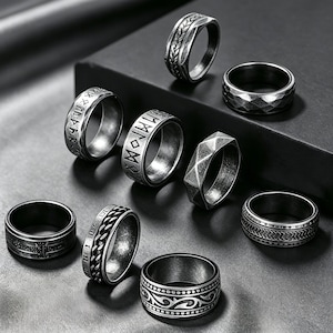 Vintage Gothic Cross Ring, Stainless Steel Punk Jewelry, Unisex Couple Ring Accessories