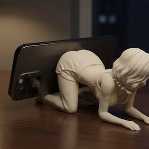 Yogaflicka Telefonstativ 3D-modell (STL-fil) – Skrivbordstillbehör, Fantasy Print
