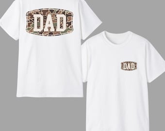 Camo Dad T-Shirt, 100% U.S. Cotton Graphic Pullover, Casual Men's Apparel