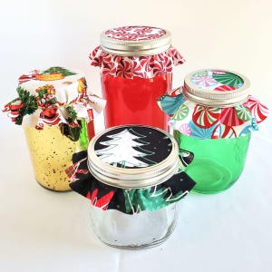 Holiday Jar Toppers - One Dozen Fabric Circles
