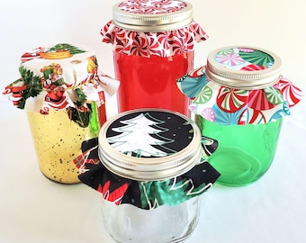 Vintage Mason Jar Drink Set with Metal Carrier, 6 Glass Jars