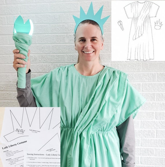 statue of liberty green dress Lady Liberty Costume For Women Iconic Statue Of Liberty Outfit With Torch & Crown, Perfect For