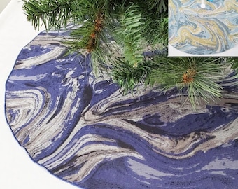 Reversible Marbled Slim Tree Skirt - Handcrafted in USA