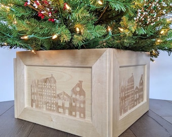 Cityscape Solid Wood Square Tree Box Collar