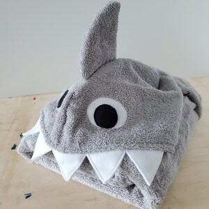 Sewing Pattern, Shark Hooded Towel Digital Download image 8