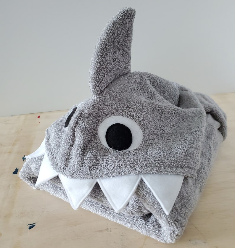 Sewing Pattern, Shark Hooded Towel Digital Download image 8